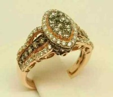 2Ct Lab-Created Chocolate Diamond Engagement Wedding Ring 14K Rose Gold Plated