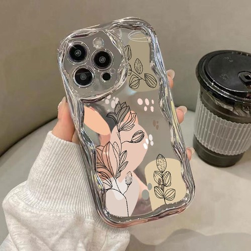 For iPhone 15 Pro Max 14 13 12 11 Plating Shockproof Soft Wavy Flower Case Cover - Picture 11 of 17