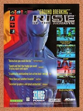 1994 Rise Of The Robots SNES Original Advertisement / Retro Wall Art v1