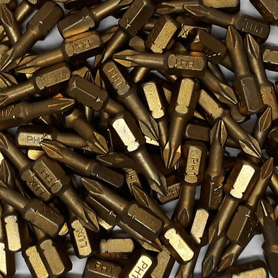 100 Stück Diamant Bits PH1 Schrauberbits Phillips PH 1 Bit 25mm 1/4'' Aufnahme