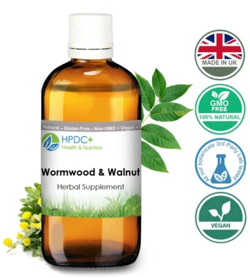 HPDC+ HEALTH & NUTRITION Wormwood & Walnut Organic Tincture/ Extract Artemisinin, Parasite, Cleanse