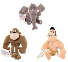 DISNEY GEORGE, APE, SHEP GEORGE OF THE JUNGLE BEAN BAG PLUSH SET