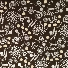 Black w Silver Floral and Leopards- Echino Cotton-Linen Duck Cloth from Japan