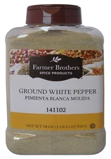 Farmer Brothers Ground White Pepper, 18 oz bottle