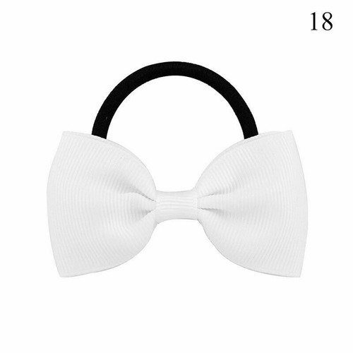 Kid Baby Solid Color Bowknot Hair Tie Elastic Band Girl Scrunchie Accessories US - Picture 30 of 32