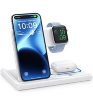 Fast Wireless 3 in 1  Charging Station for Multiple Device, Smart Watch, Desk