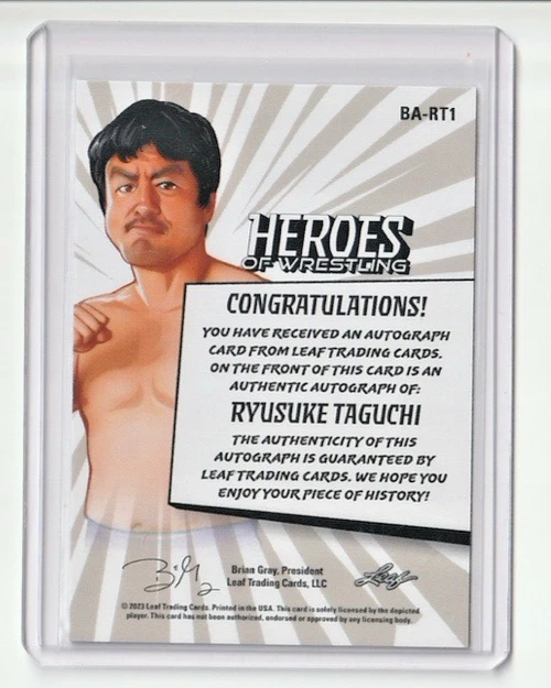 2023 Leaf Heroes of Wrestling Ryusuke Taguchi Auto Blue SP #BA-RT1 NJPW - Image 2 of 2