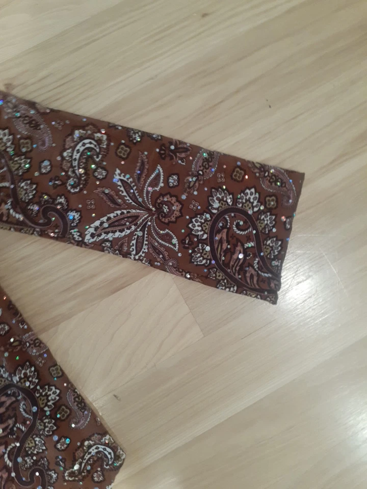 DE COLECCIÓN AÑOS 90 Y2K SIN LÍMITES ELÁSTICO HADAS GÓTICO LENTEJUELAS MANGA CAMPANA PAISLEY XS Foto 3 de 4