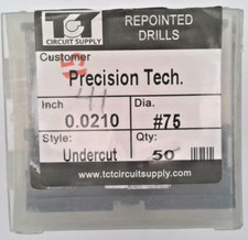 TCT REPOINTED DRILLS UCY 75 0.0210" DIA 0.393" FLUTE LOT OF 50 