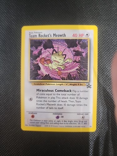Pokemon Karte - Team Rocket's Meowth - WoTC Black Star Promo #18