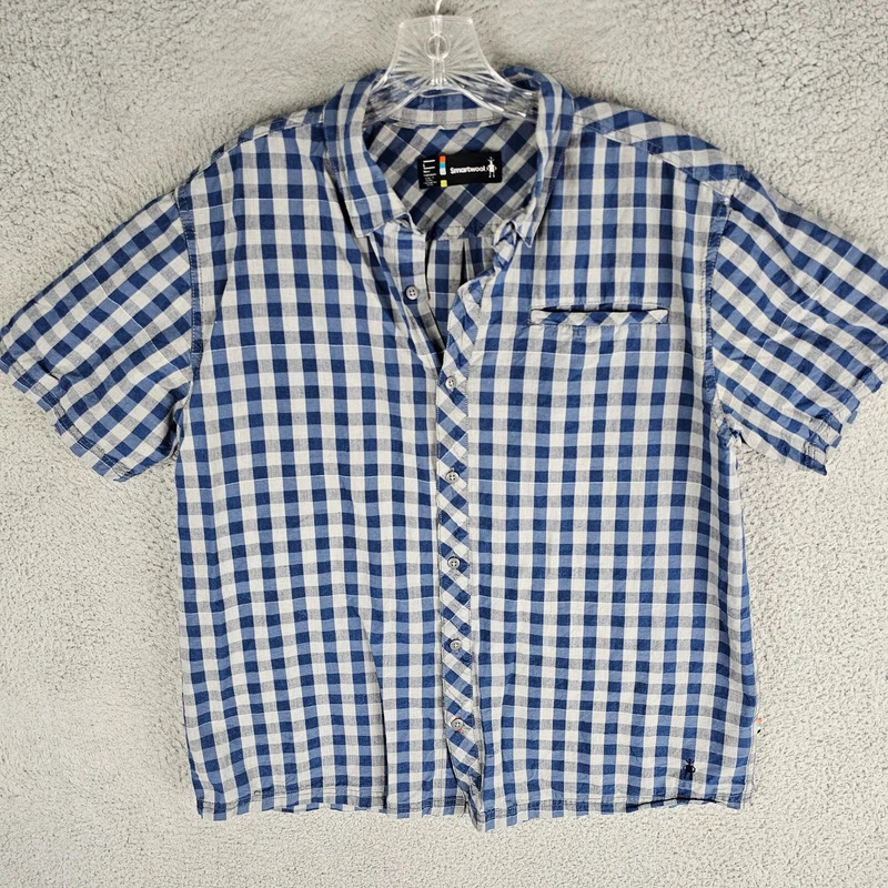 smartwool summit button county gingham merino blend shirt