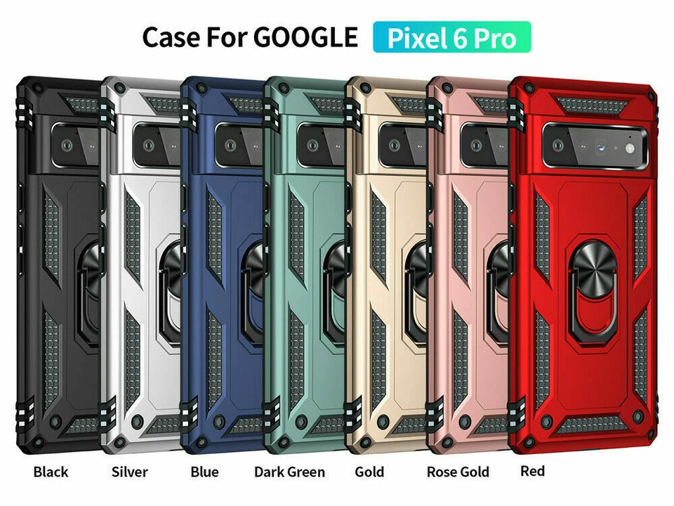 Stand Armor Shockproof Hard Phone Case For Google Pixel 7 6 Pro 5a 4a 4 3a XL - Image 3 of 4