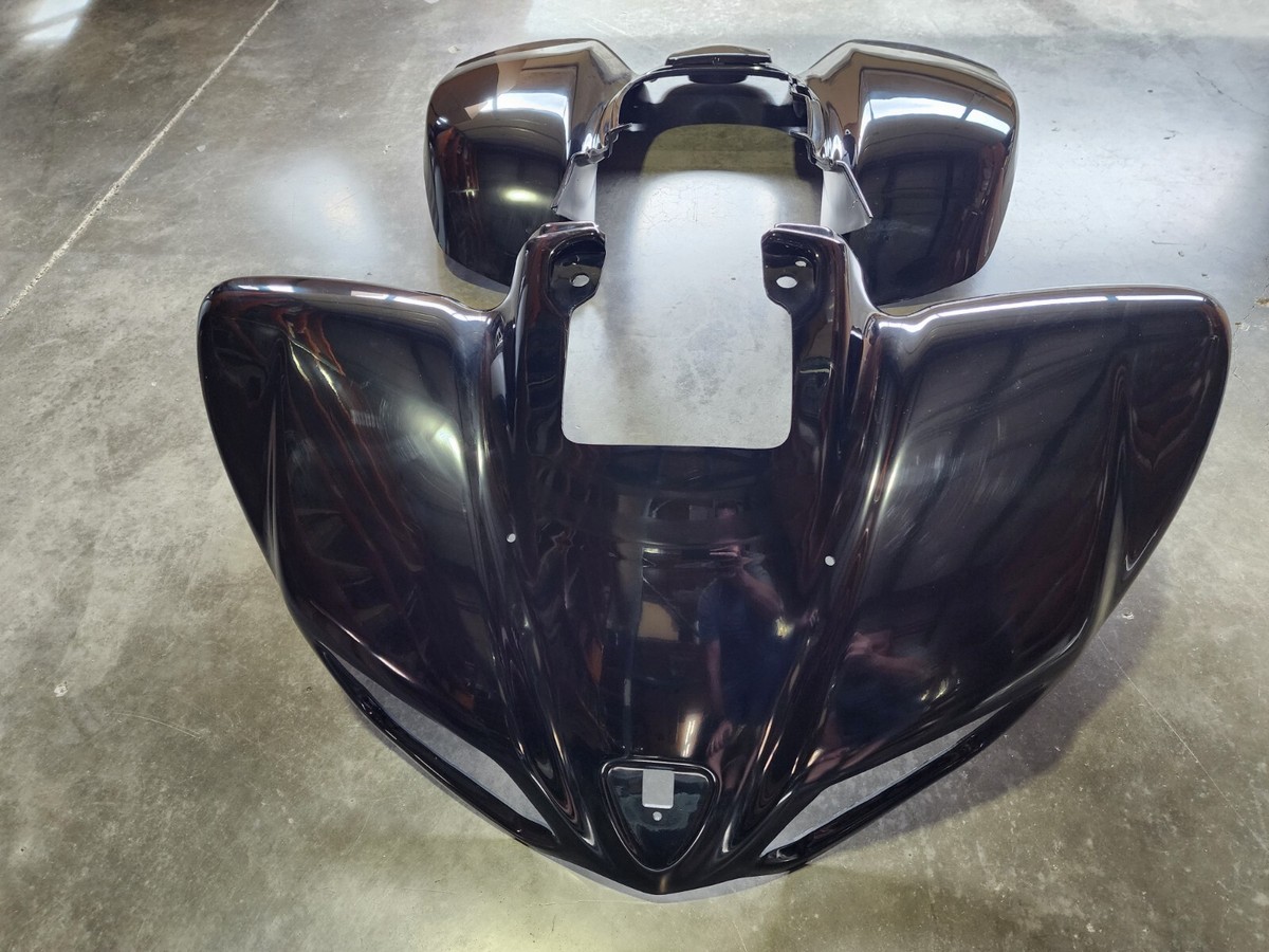 KAWASAKI KFX 700 04-10 PLASTIC BLACK FRONT AND REAR FENDER SET | eBay