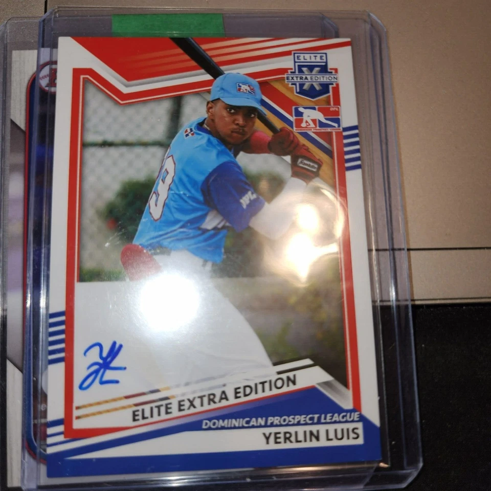 2022 PANINI EEE RED/WHT/BLUE #217 YERLIN LUIS RC AUTO - DPL/CLEVELAND GUARDIANS - Image 3 of 4