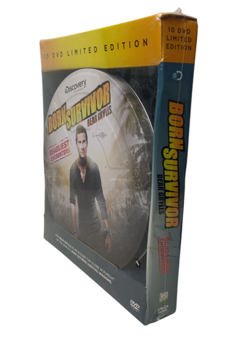 Bear Grylls Born Survivor 10 DVDs Limited Edition Box Set Round Tin Case Sealed - Picture 2 of 7