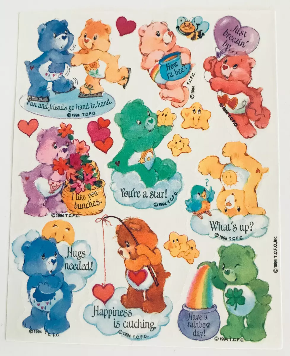 Puffy Rainbow Care Bears Stickers