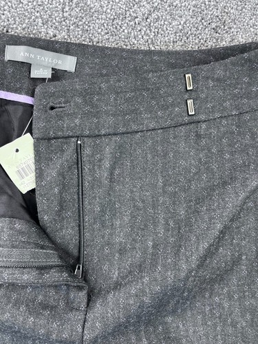 Ann Taylor Womens Size 6 Wool Blend Lined Flat Front Career Trousers Black NWT - Picture 7 of 17