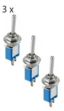3 Kippschalter Subminiatur Ein-Aus Umschalter Hebel 2 polig Pins Lötösen 10013