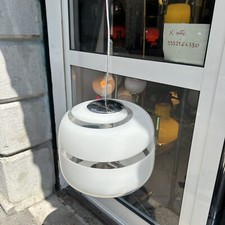 GRANDE LAMPADA A SOSPENSIONE 70s VETRO A FASCE MURANO VISTOSI CHANDELLIER