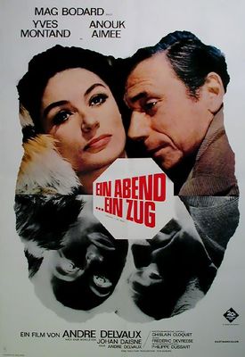Anouk Aimee Yves Montand Ein Abend...ein Zug Original Filmplakat gefaltet