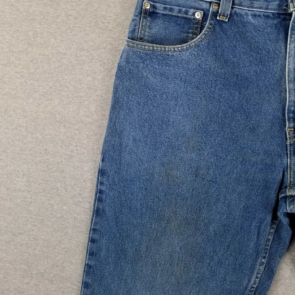 Basic Editions 34x34 Blue Jeans Quality 100% Cotton Classic Denim Work Pants - Image 3 of 4