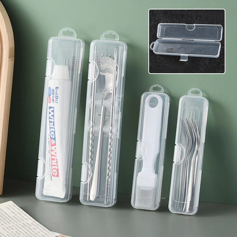 Clear Plastic Storage Box for Pencils Pens Stationery Organizer