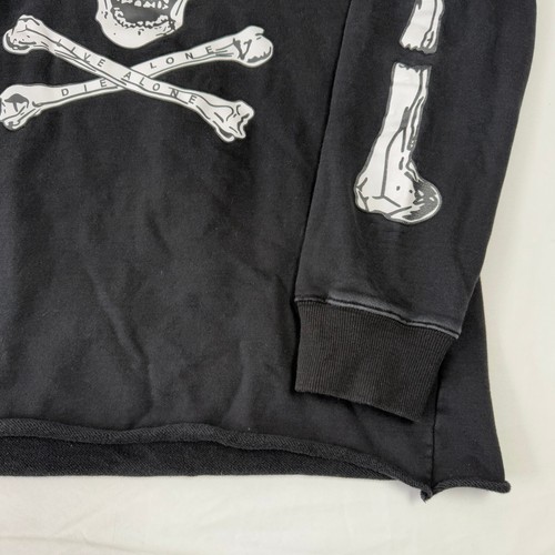 Vlone Skull & Bones Hoodie Mens Large Black Pullover Crossbones Live & Die Alone - Picture 3 of 13
