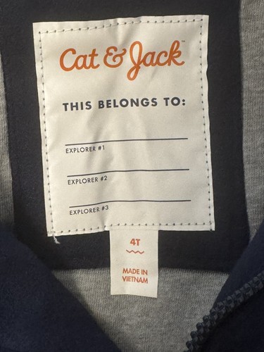 Cat & Jack Boys Navy Blue Faux Wool Coat 4T - Picture 6 of 9