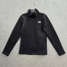 The North Face Women Jacket Small Black Logo Full Zip Mock Neck Polyester READ