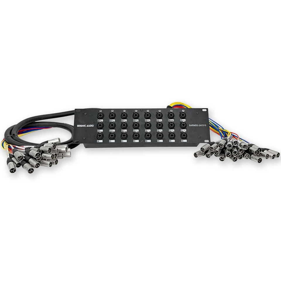 24 Channel Pro Audio XLR TRS Combo Splitter Snake Cable - 3' and 10' XLR trunks - Image 2 of 4