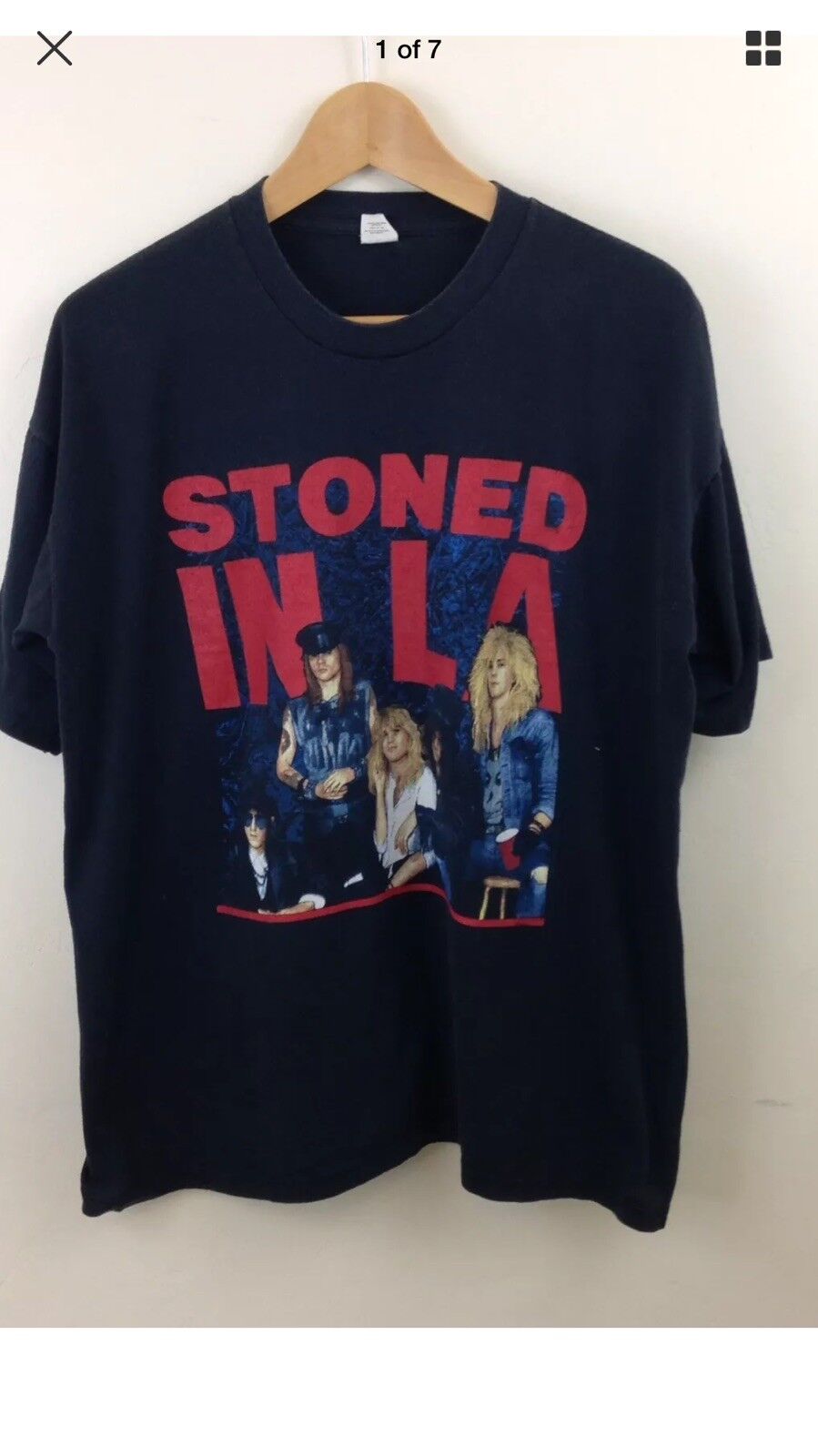 1989 RareVintage Guns N' Roses Stoned in LA Orig Concert T-Shirt 
