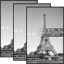 22.375 x 34 Poster Frame Black 3 Pack, Scratch-Proof Picture Frames