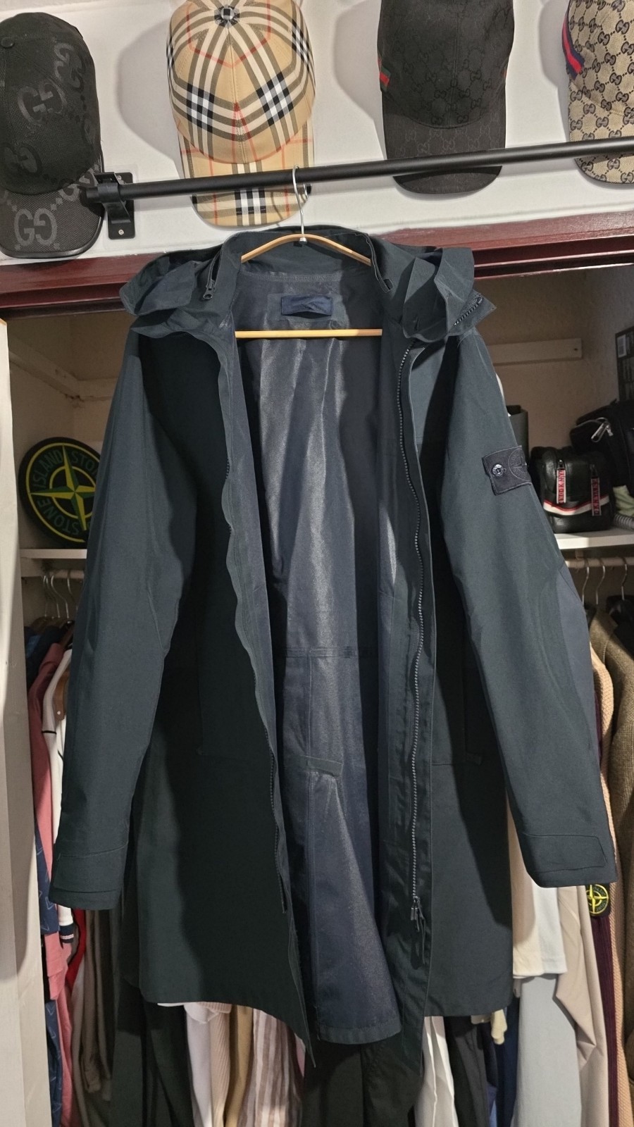 Stone Island Tank Shield Ghost Piece Long Mac Trench Coat Medium 22" PTP image 6