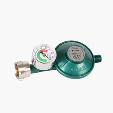 Gazcamp Gasdruckregler 50 mbar mit Manometer für 5kg, 11kg Gasflaschen