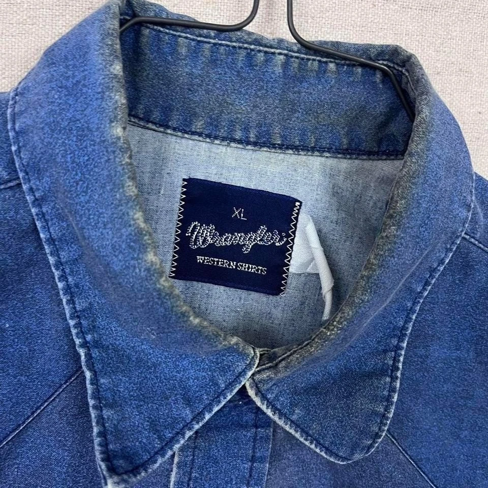 Vintage Wrangler Brushpopper Aztec Western Button Down Shirt - Image 3 of 4