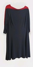 Chaps Long Sleeve Color Block Dress Black Red SIZE 18W