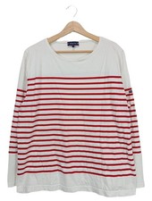 ARMOR LUX Longsleeve Damen Shirt Gr. DE 40 weiß-rot Casual-Look