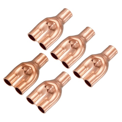 5 x Tee Y Type Copper Fitting Welding Joint Split Union Intersection 1/4 Inch ID