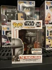 Funko Pop Star Wars The Mandalorian Chrome Amazon Exclusive #345 w/Protector