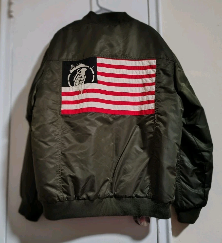 Chaqueta de bombardero Grenade We Must Exploit abrigo de invierno para hombre XL verde Foto 2 de 4