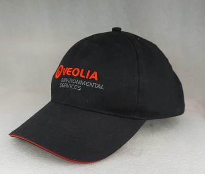 Veolia Environmental Services Baseball Cap Men's Adjustable Strapback Black Red
