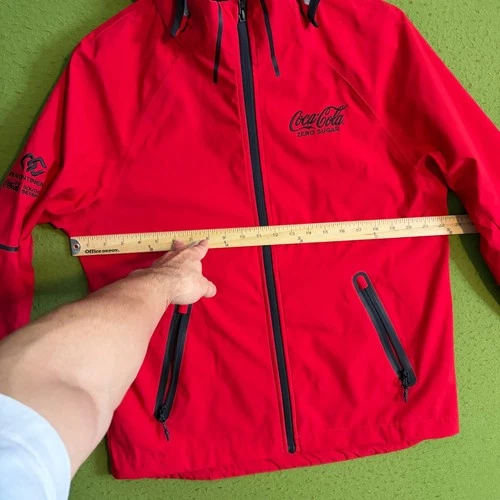 Trimark Coca-Cola Zero Sugar Red Softshell Hooded Jacket Mens Medium Full Zip image 5