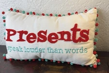 Ashland Christmas Throw Pillow Presents Speak Louder Than Words Holidays NEW