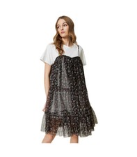 Abito corto in tulle a fiori Twinset
