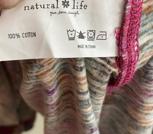 Natural Life Christa Knit Cotton Maxi Dress Colorful Floral Full Button Down Med - Picture 16 of 16