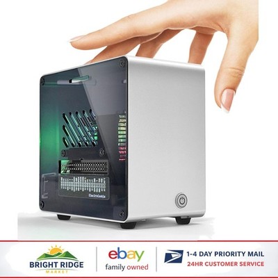 Aluminum Mini Tower Case for Raspberry Pi 5 with RGB Cooling Fan & Ports