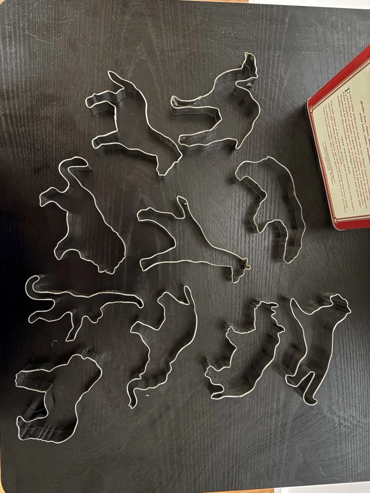 Vtg 2002 Williams & Sonoma 10 Zoo Animal Cookie Cutters w/ Tin & Extras - Image 4 of 4