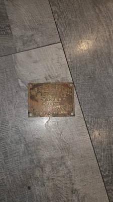 Antique. A.B. See Electric Elevator Co. New York Brass Plaque ID Plate Tag