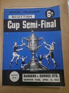 1962/63 Rangers v Dundee United Scottish Cup Semi Final At Hampden Park