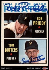 1964 Topps #74 Bob Priddy / Tom Butters Pirates RCs RC AUTO Signed